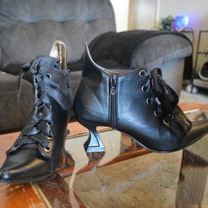 Ellie Pointed Pyramid High Heel Shoes Witch Shoes Booties